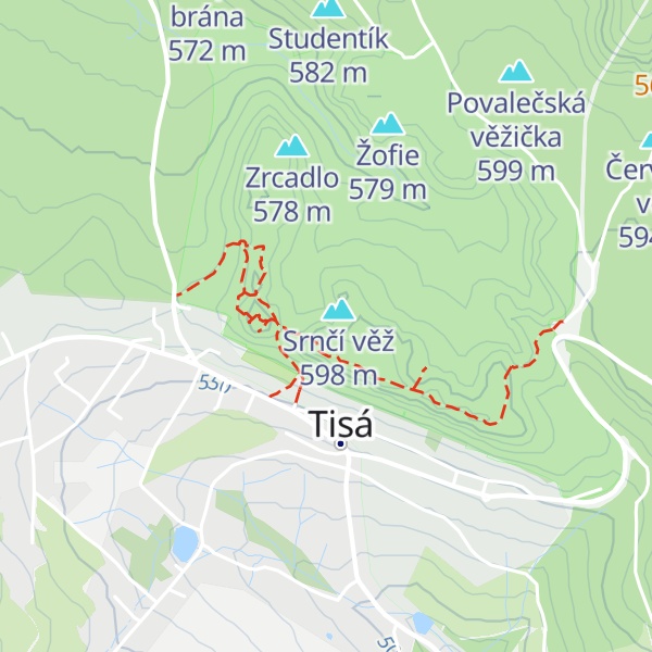 Map of Bílá stěna (Plachta)