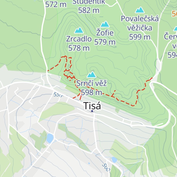 Map of Kostelní stěna