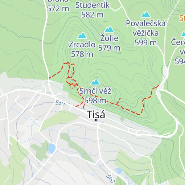 Map of Tiská jehla