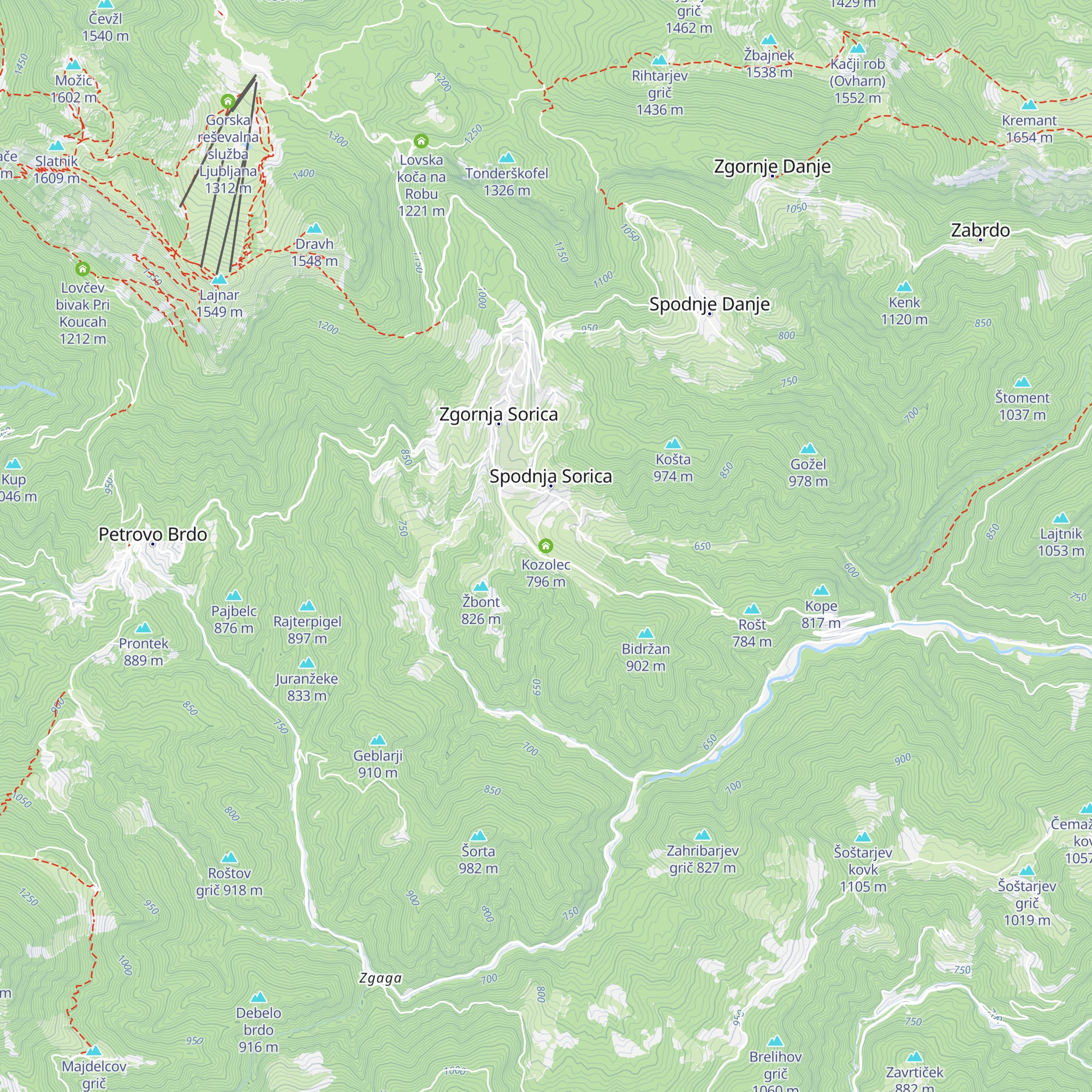 Kozolec map