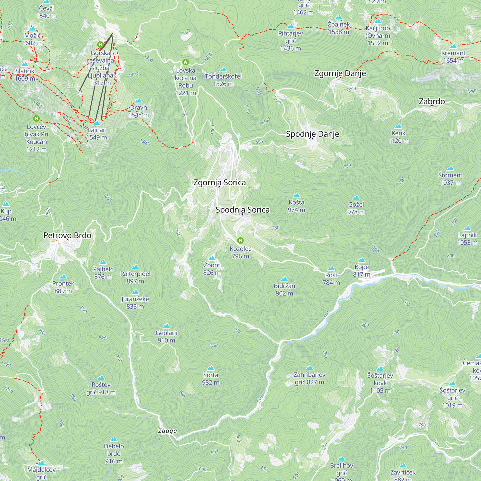 Kozolec map