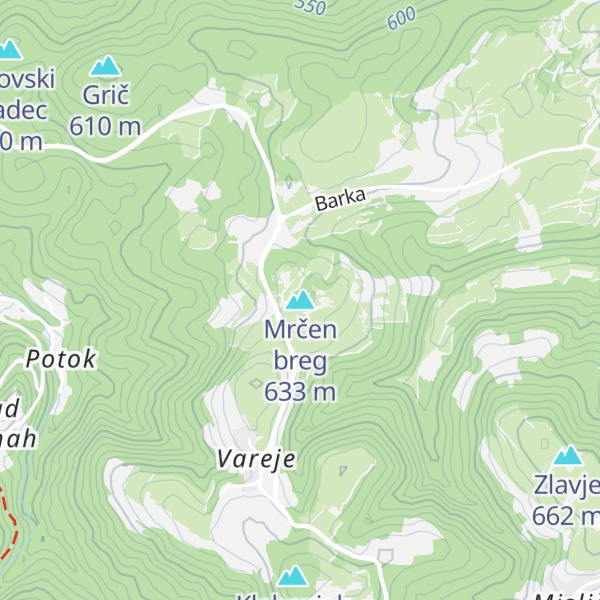 Map of Mrčen breg