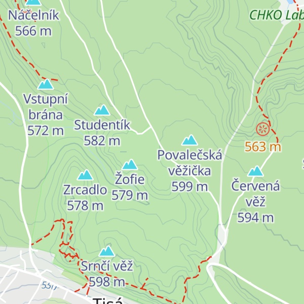 Map of Větrná věž - Západní vrchol