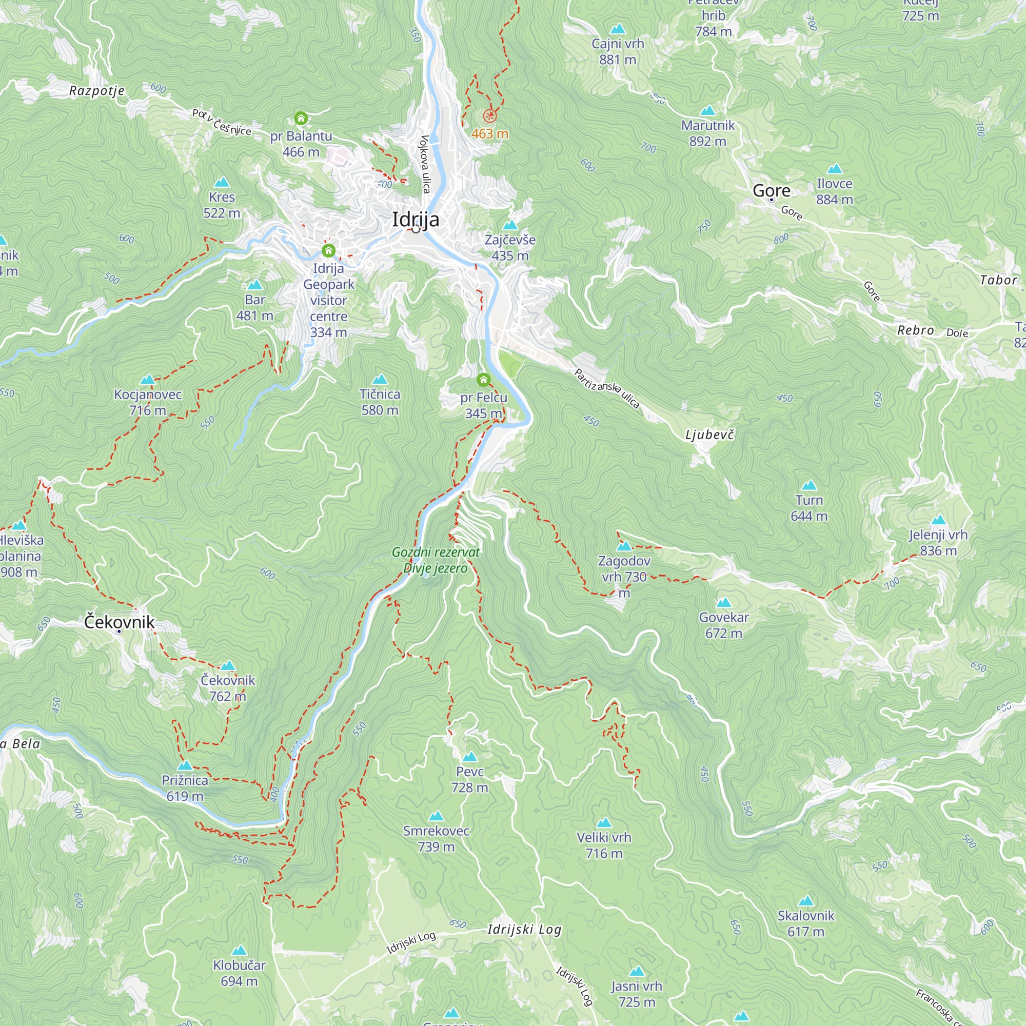 Cestna baza Idrija map