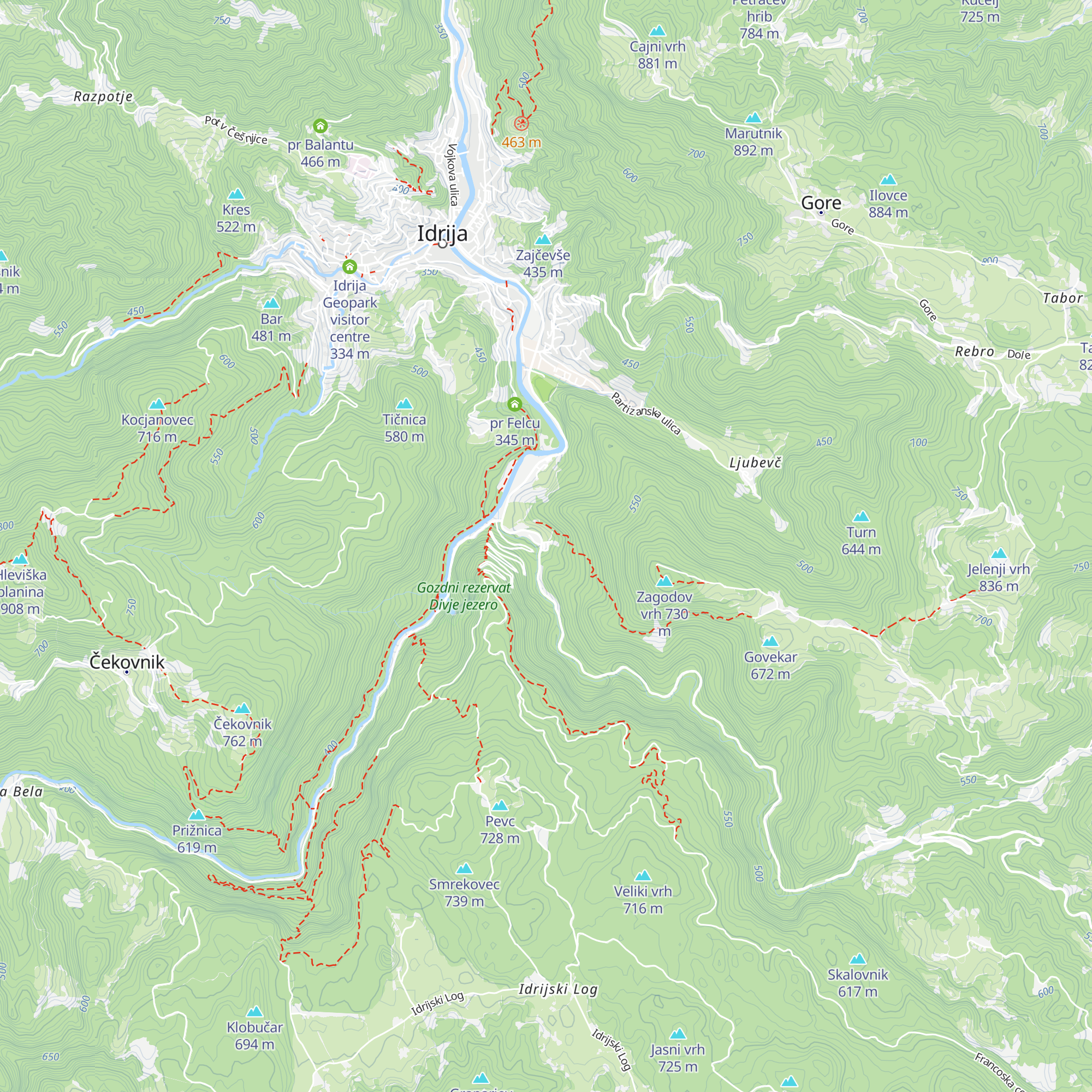 Cestna baza Idrija map