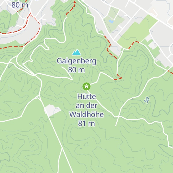 Map of Hütte an der Waldhöhe