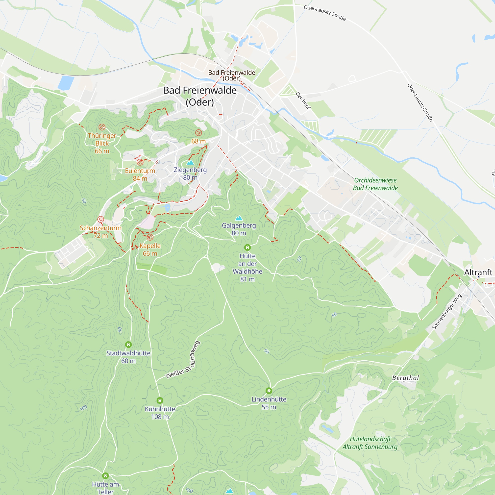 Hütte an der Waldhöhe map