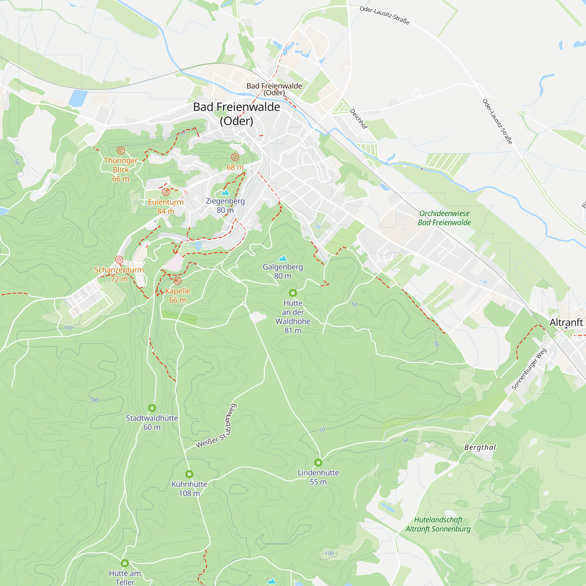 Hütte an der Waldhöhe map