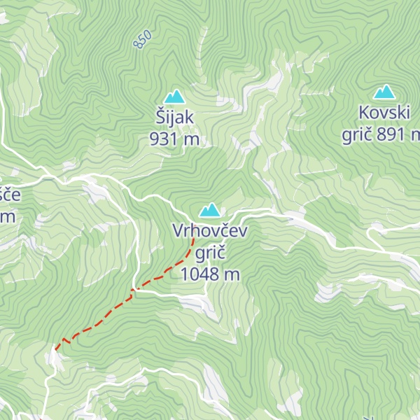 Map of Vrhovčev grič