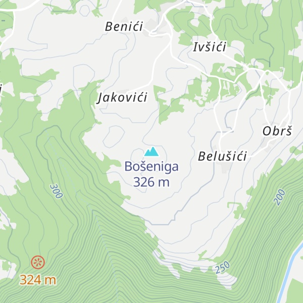 Map of Bošeniga