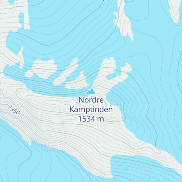 Map of Nordre Kamptinden