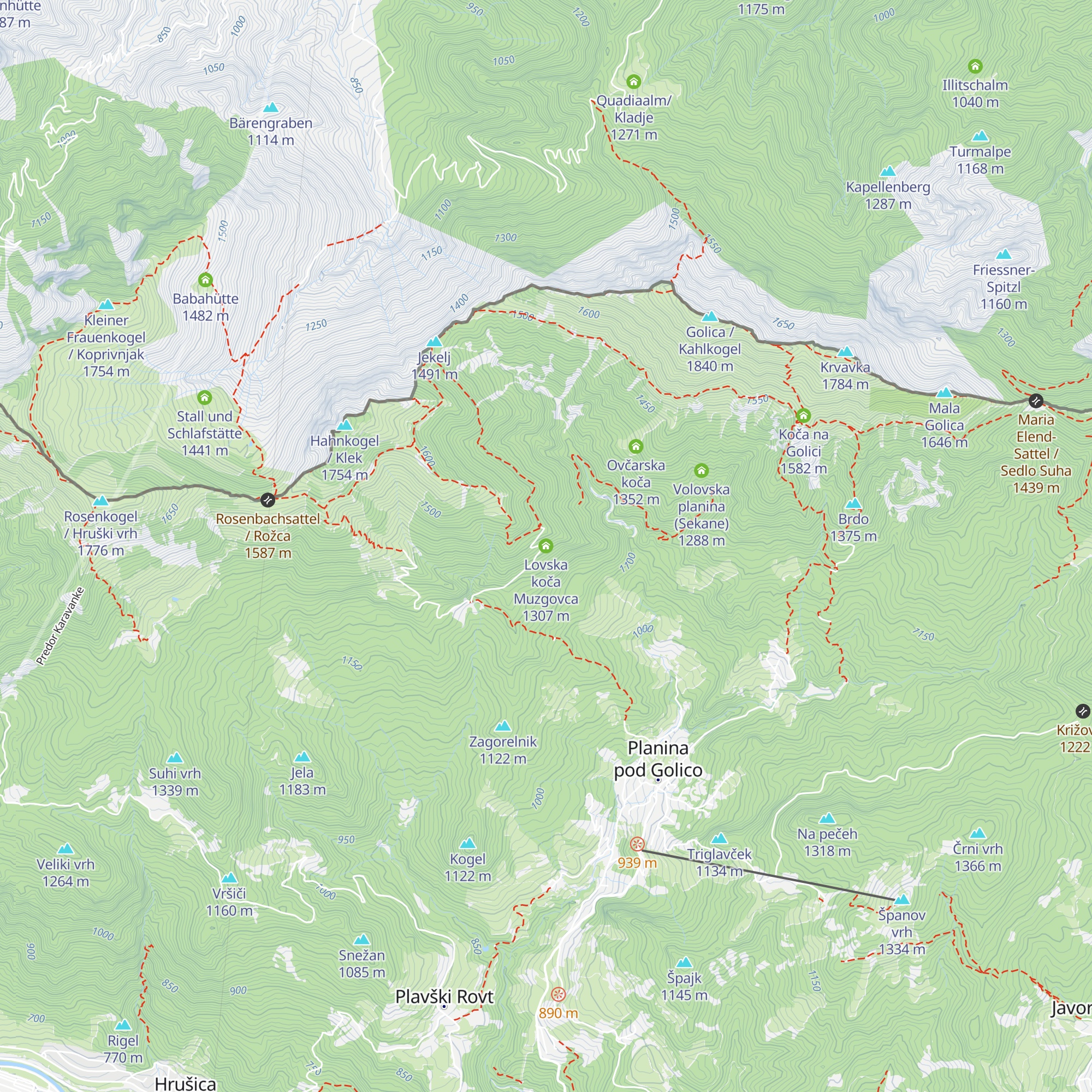Lovska koča Muzgovca map