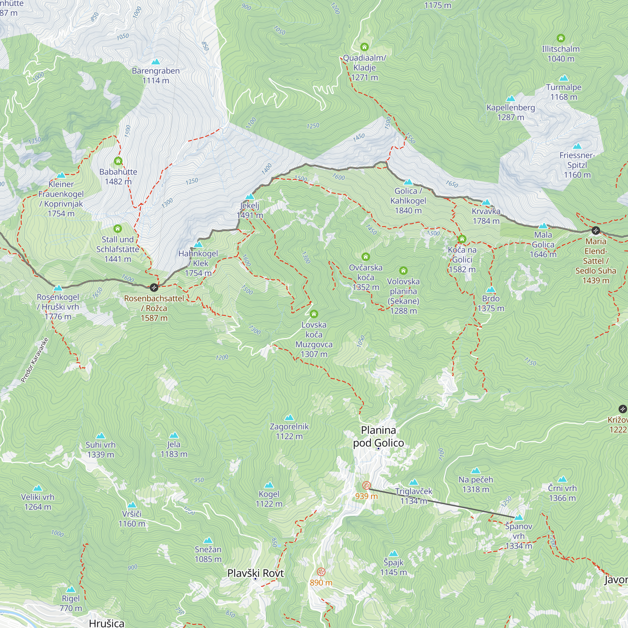 Lovska koča Muzgovca map