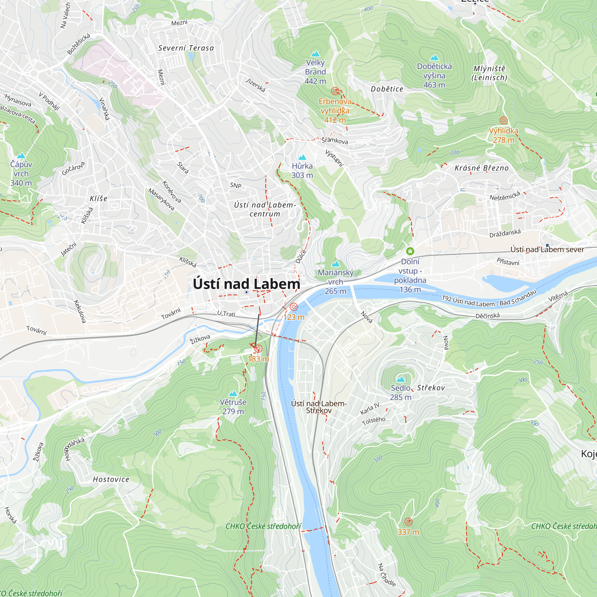 Cyklocentrum města Ústí nad Labem map