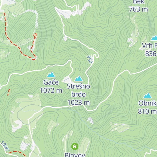 Map of Strešno brdo