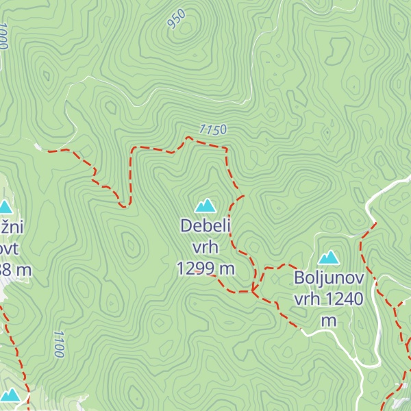 Map of Debeli vrh