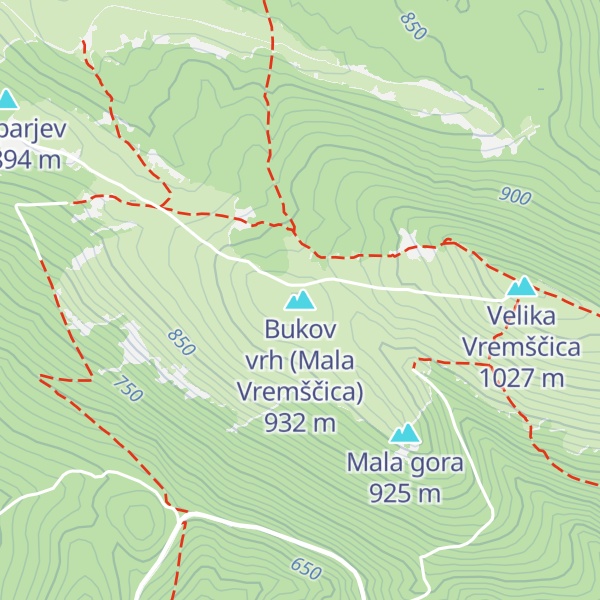 Map of Bukov vrh (Mala Vremščica)