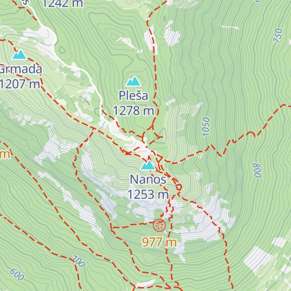 Map of Vojkova koča na Nanosu