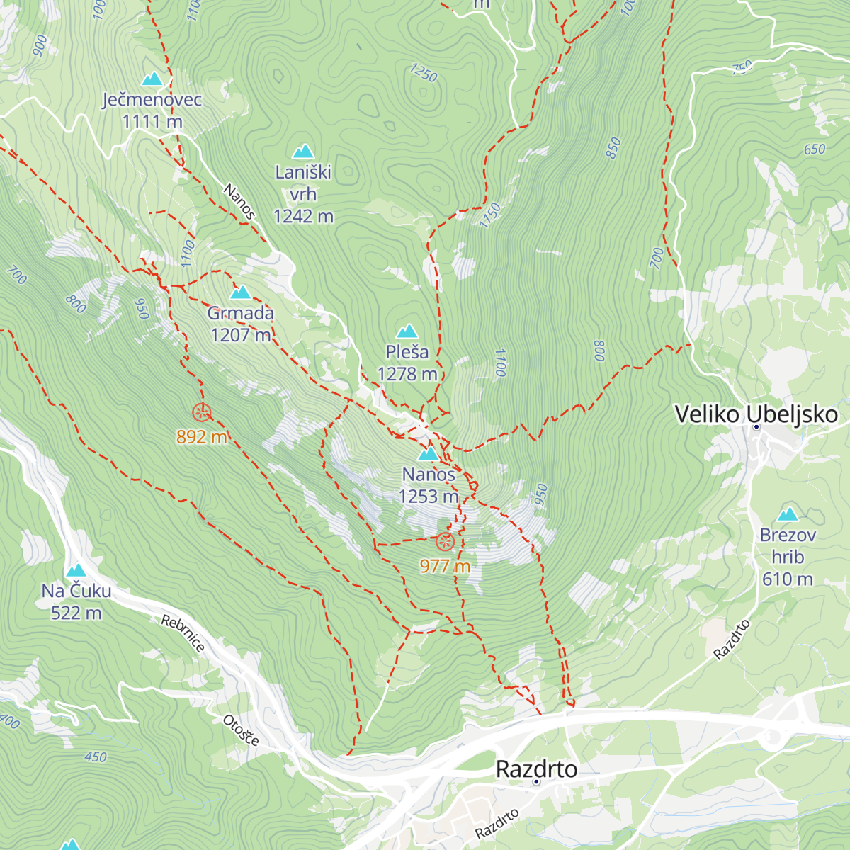 Vojkova koča na Nanosu map