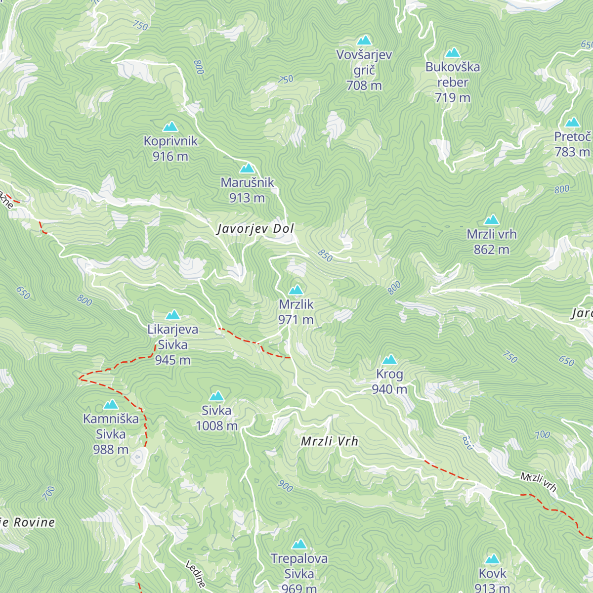 Planinska koča Mrzl'k map