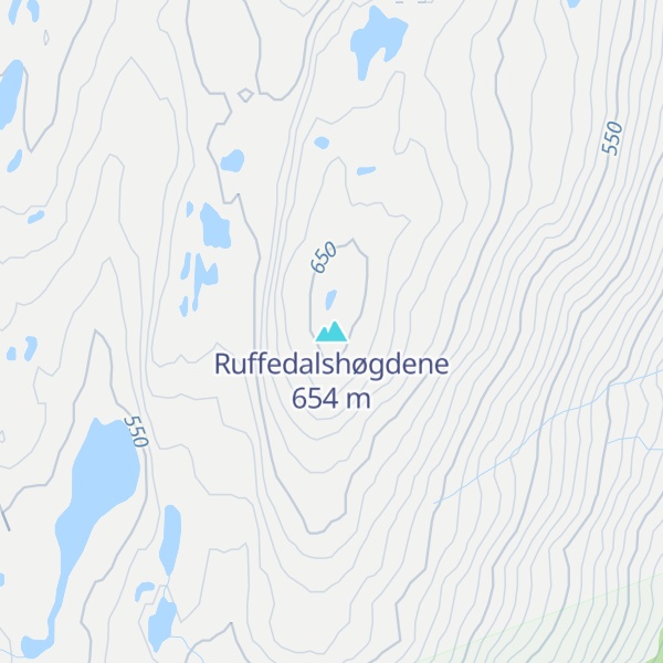 Map of Ruffedalshøgdene