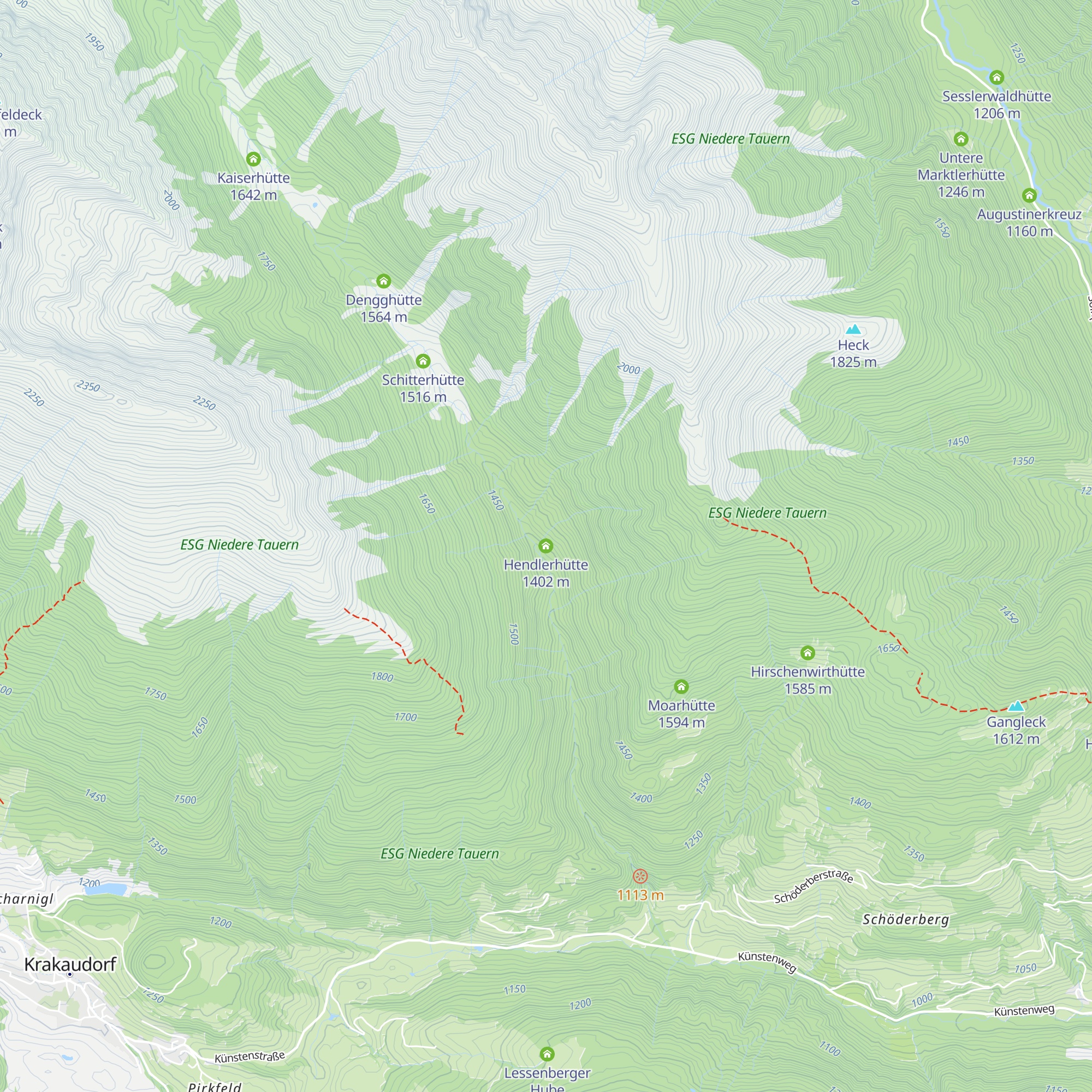 Hendlerhütte map