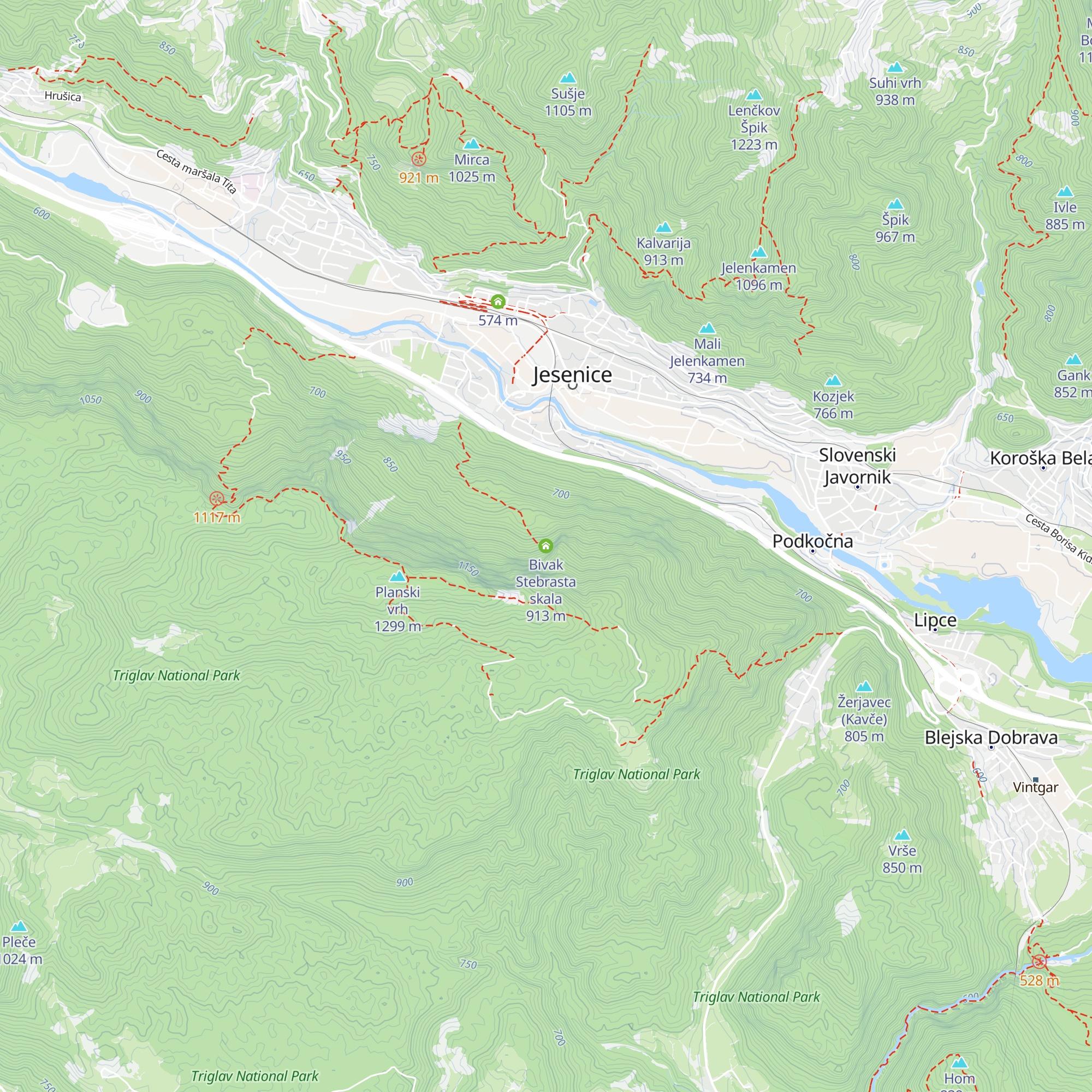 Bivak Stebrasta skala map