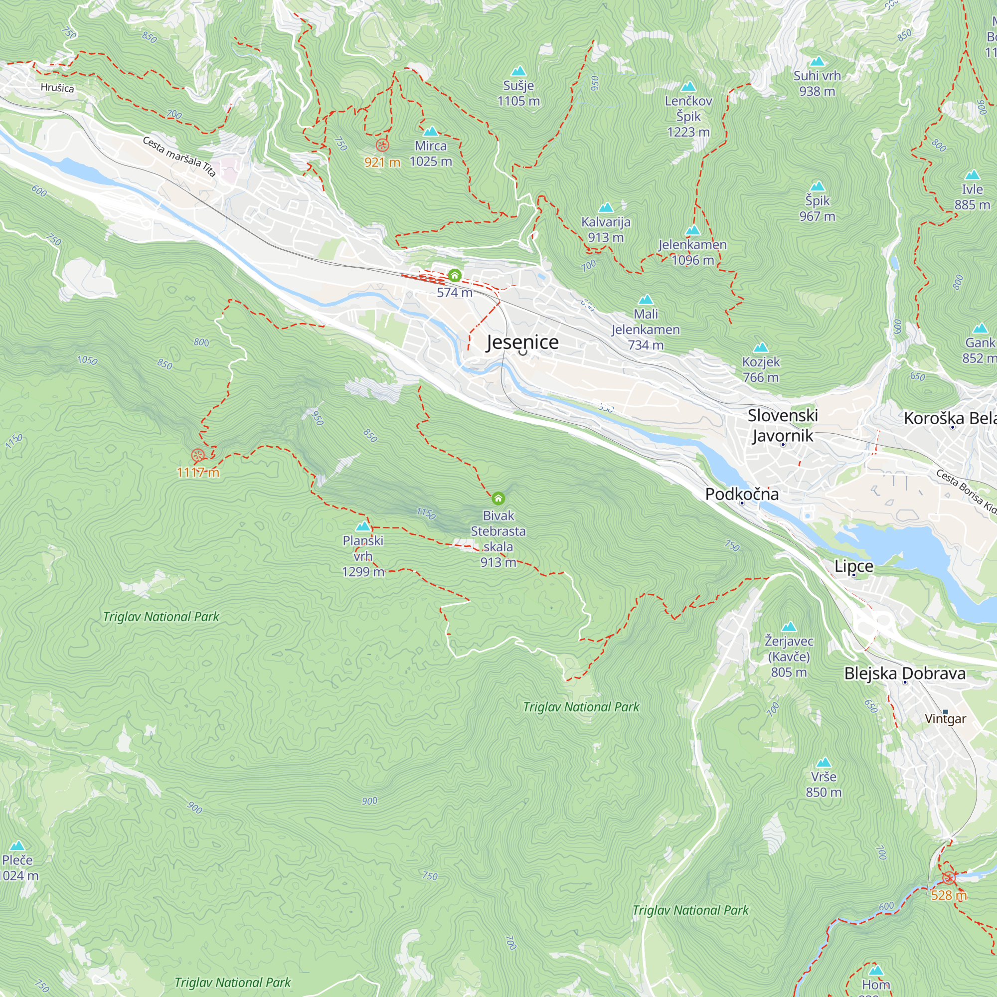Bivak Stebrasta skala map