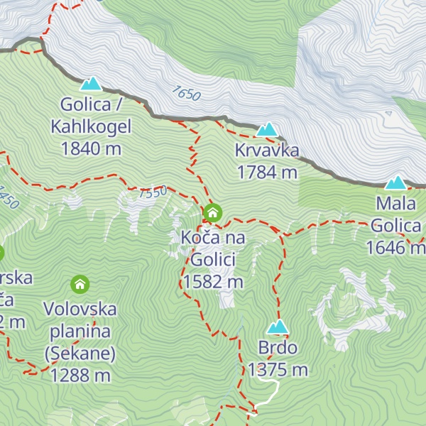 Map of Koča na Golici