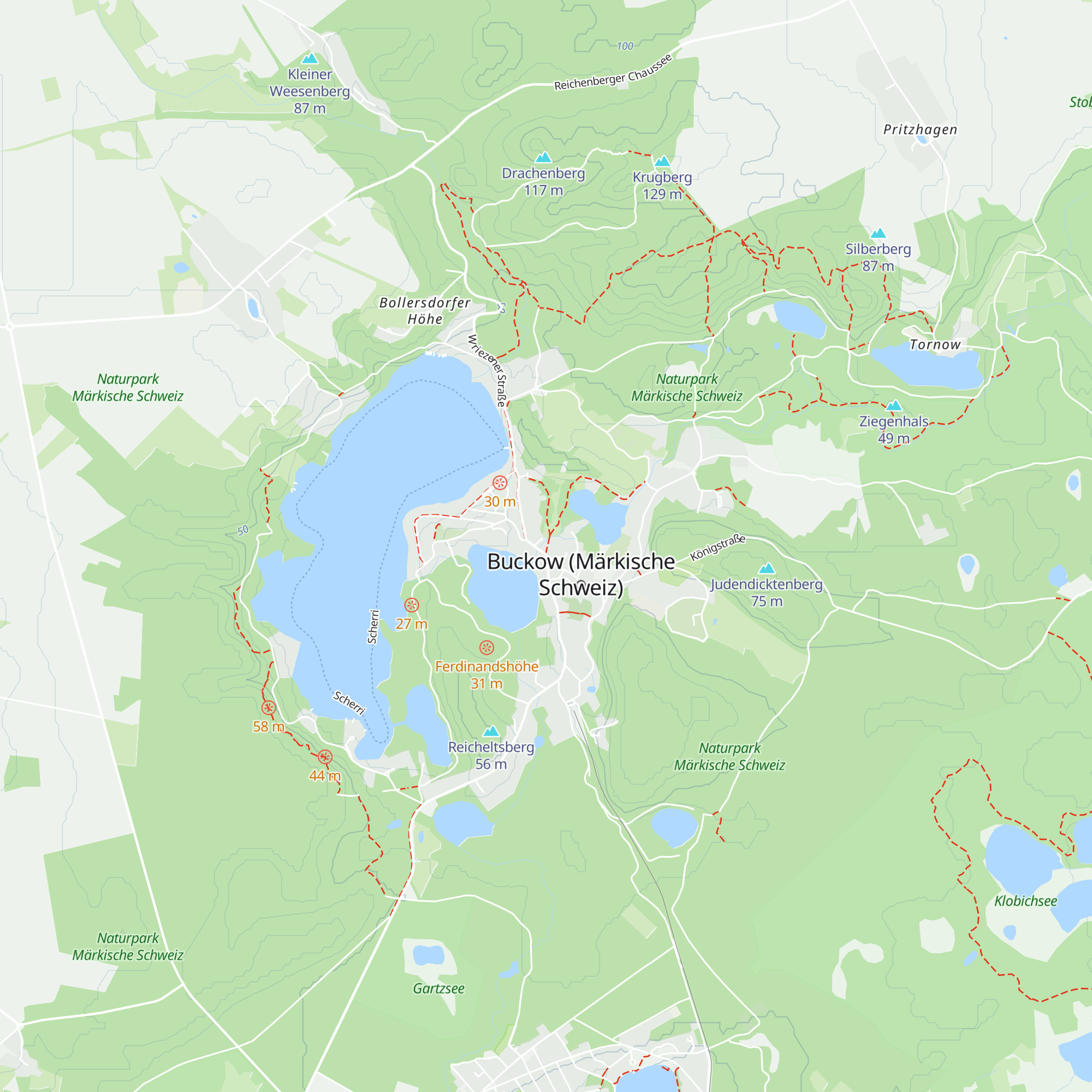 Touristinformation Buckow map