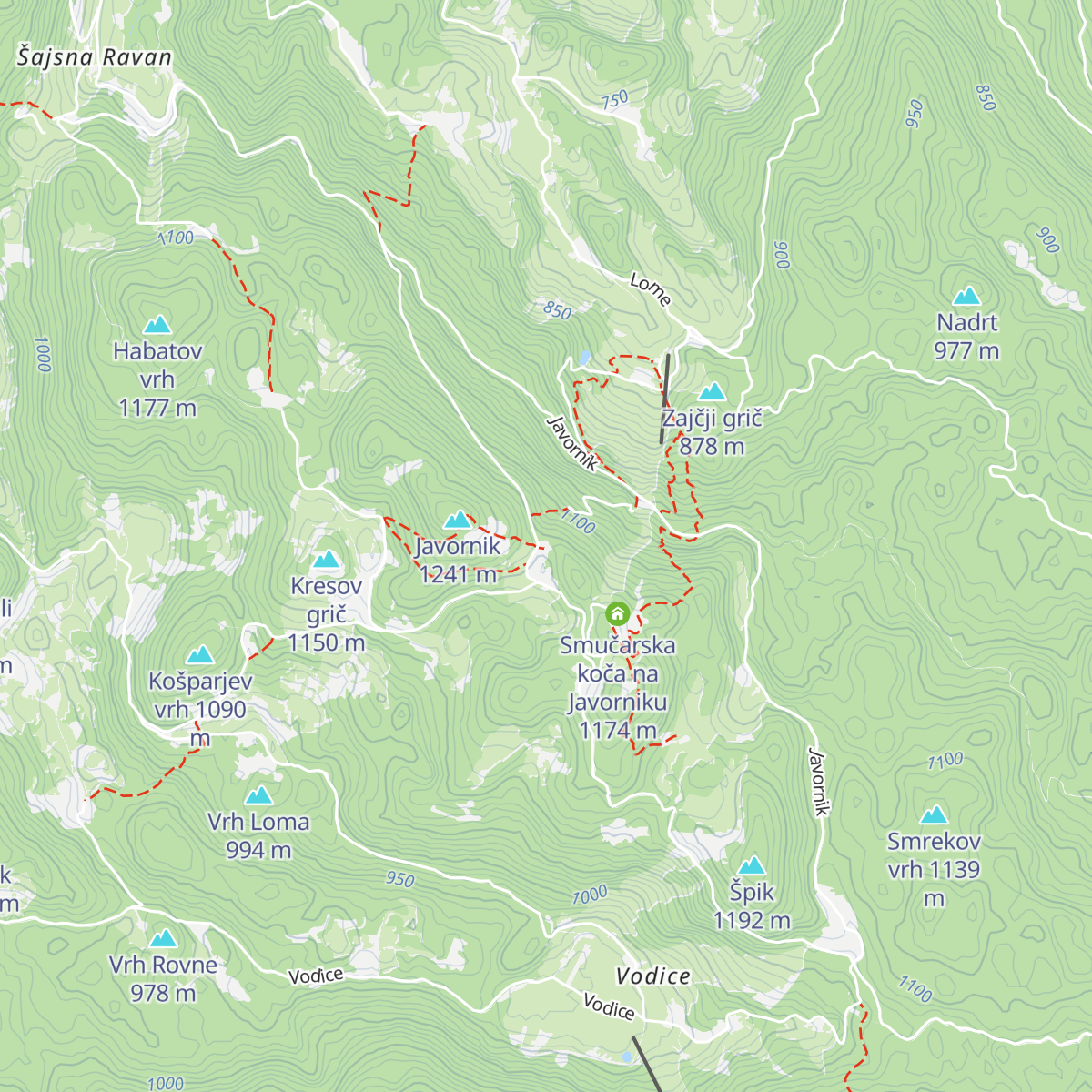 Pirnatova koča na Javorniku map