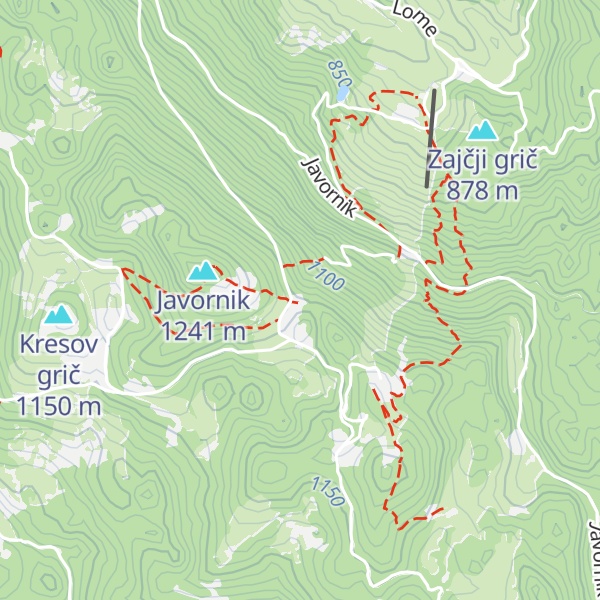 Map of Pirnatova koča na Javorniku