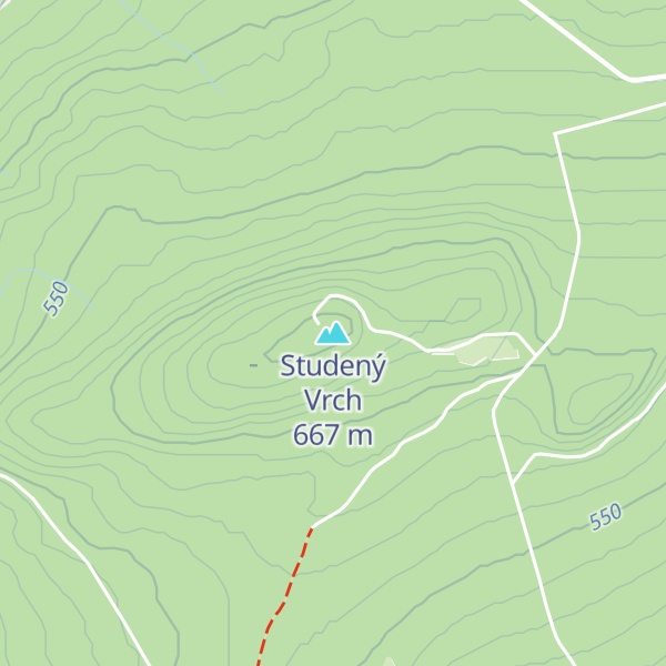 Map of Studený Vrch