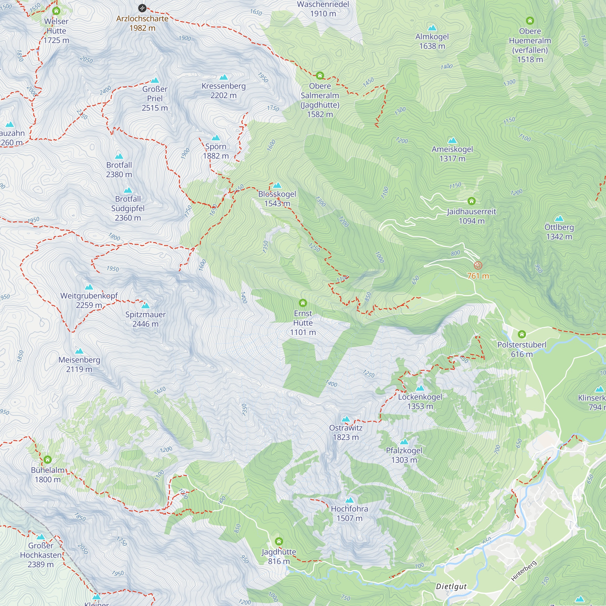 Ernst Hütte map