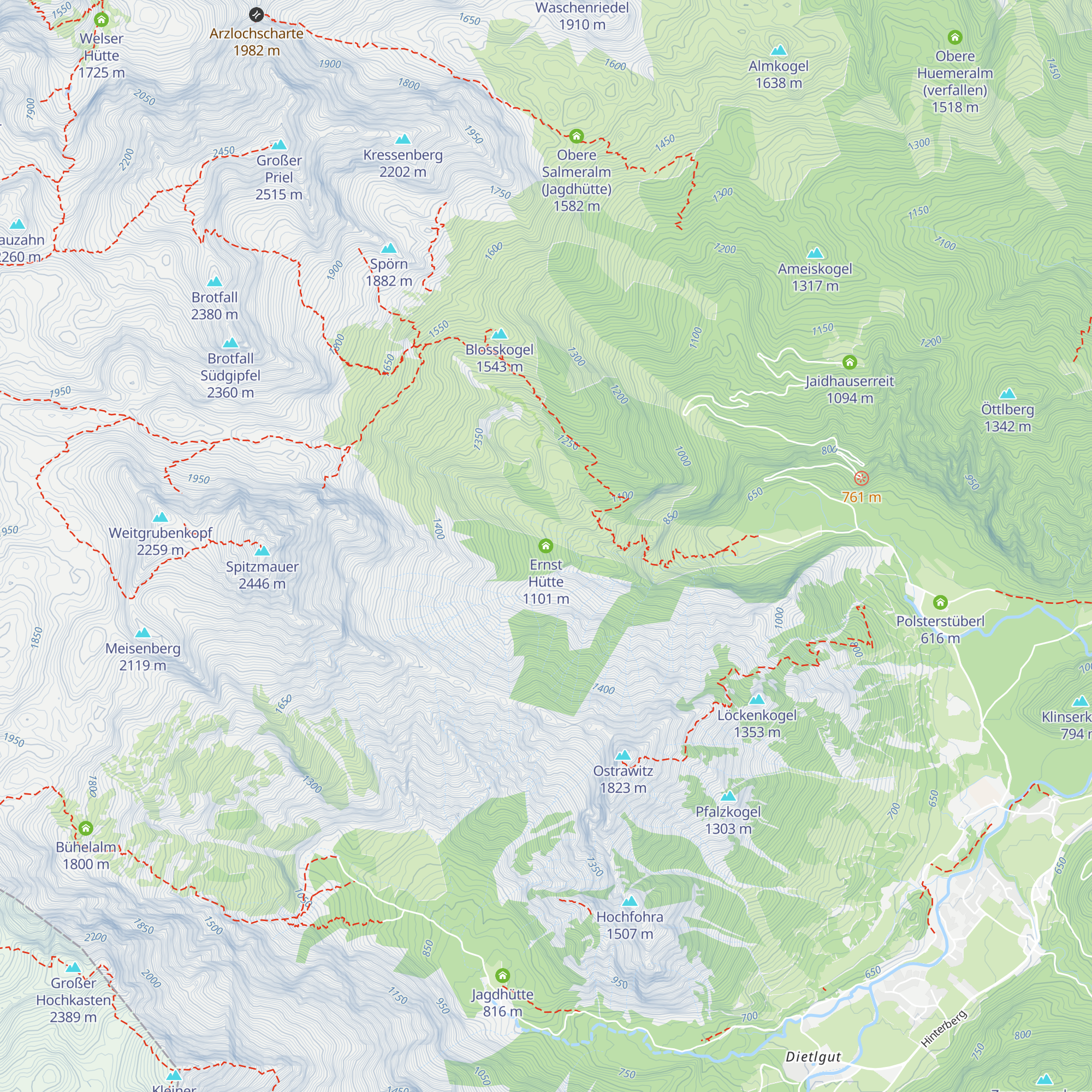 Ernst Hütte map