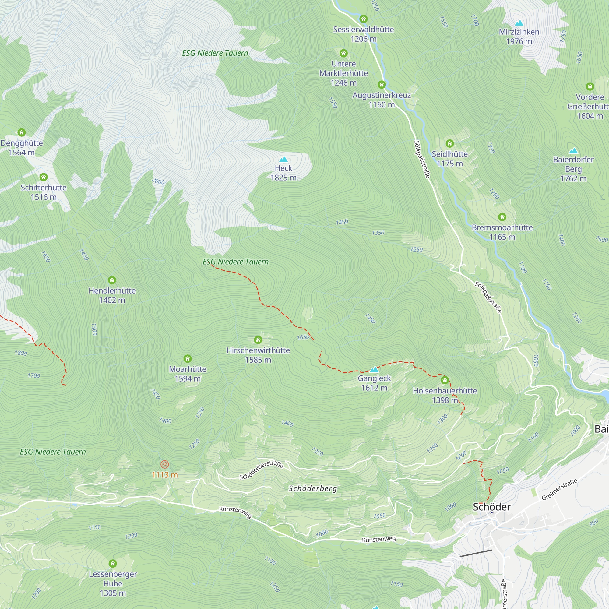 Gaberhütte map