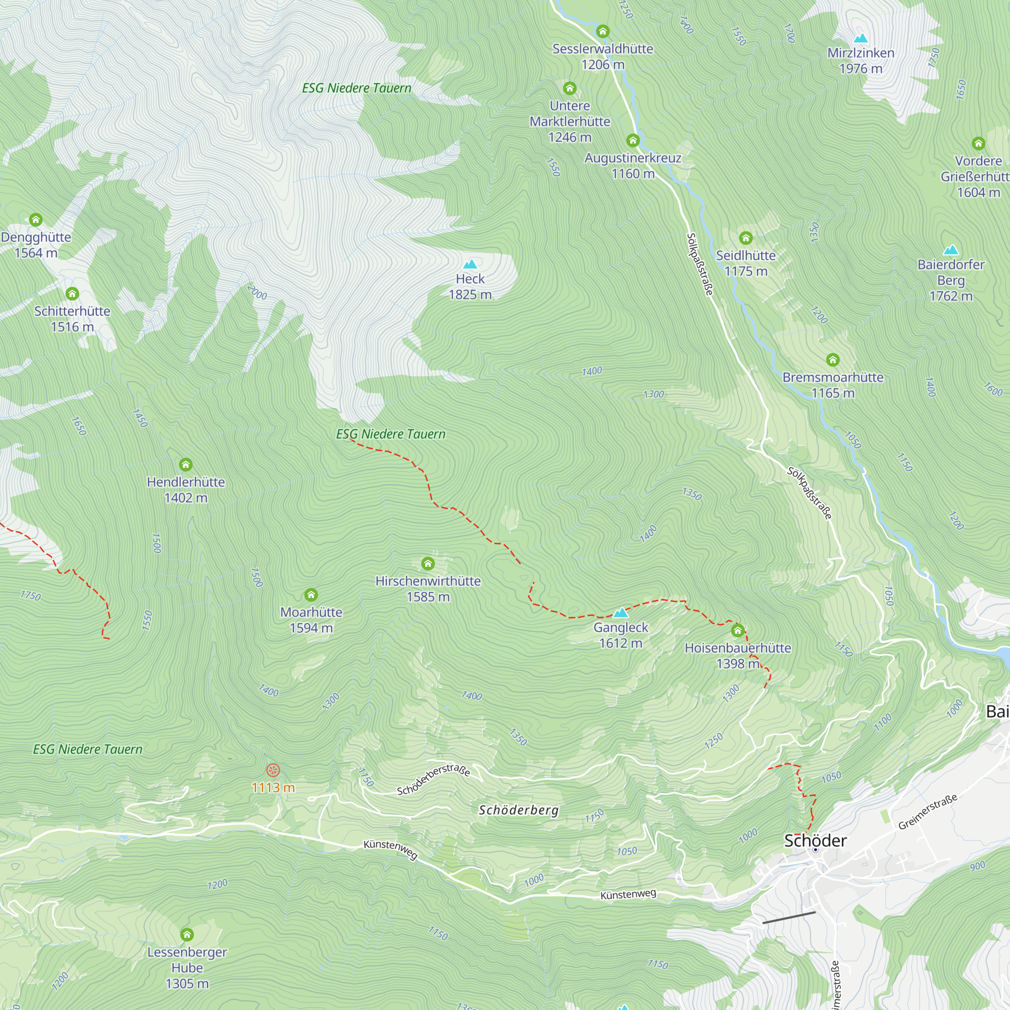 Gaberhütte map