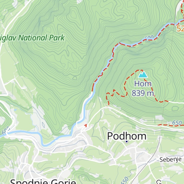Map of Soteska Vintgar gorge