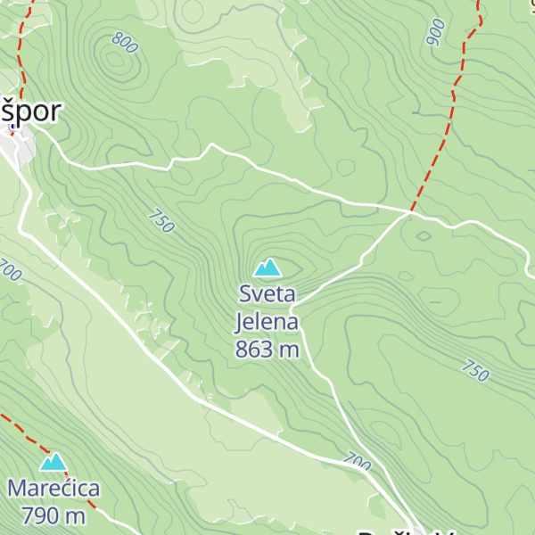 Map of Sveta Jelena