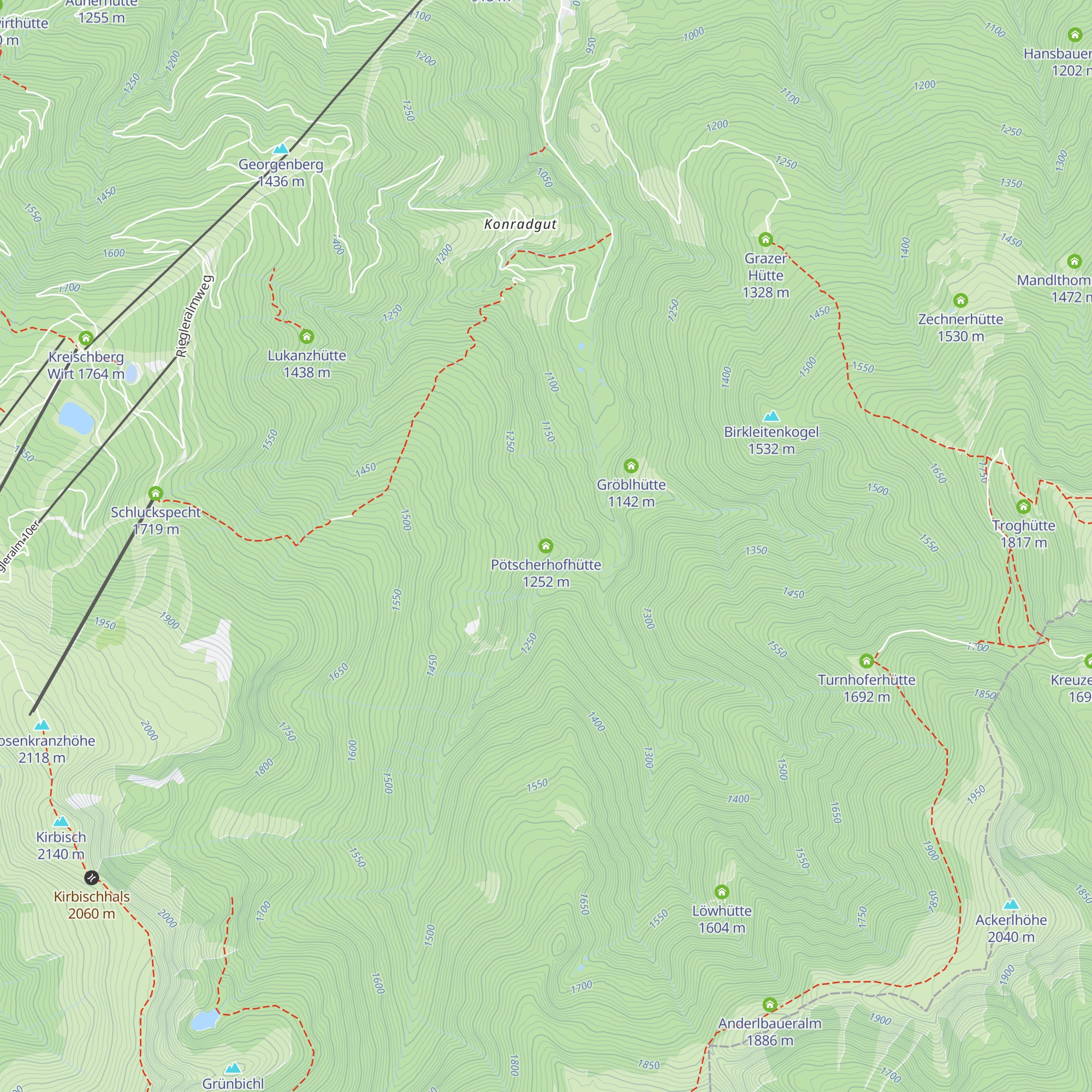 Pötscherhofhütte map