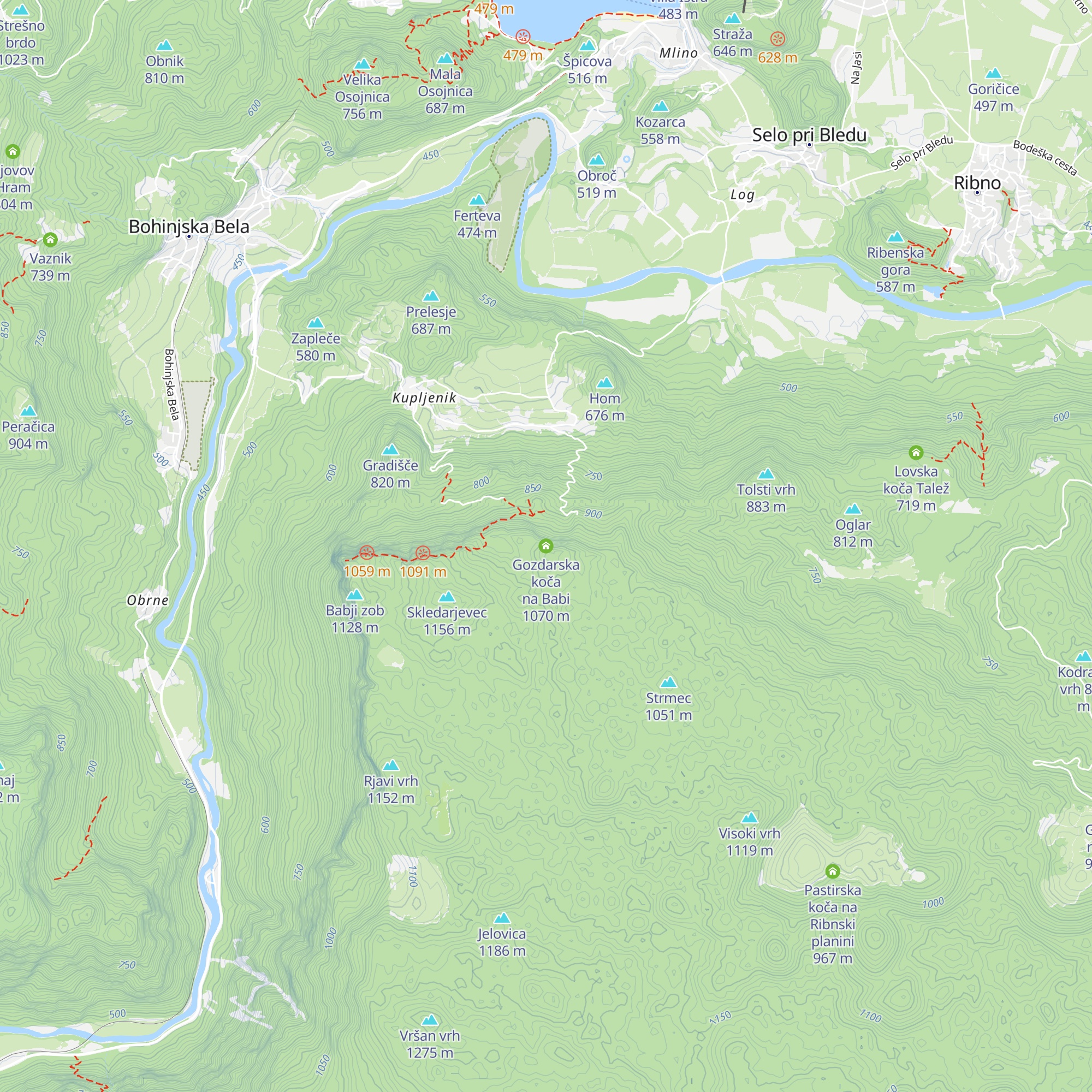 Gozdarska koča na Babi map