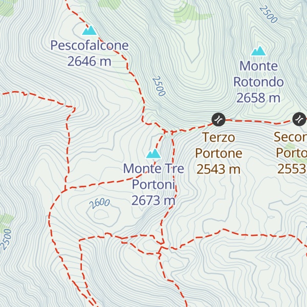 Map of Monte Tre Portoni