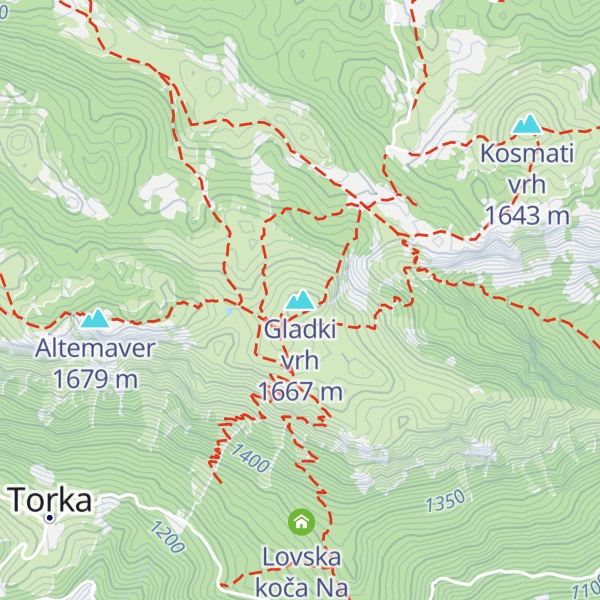 Map of Gladki vrh
