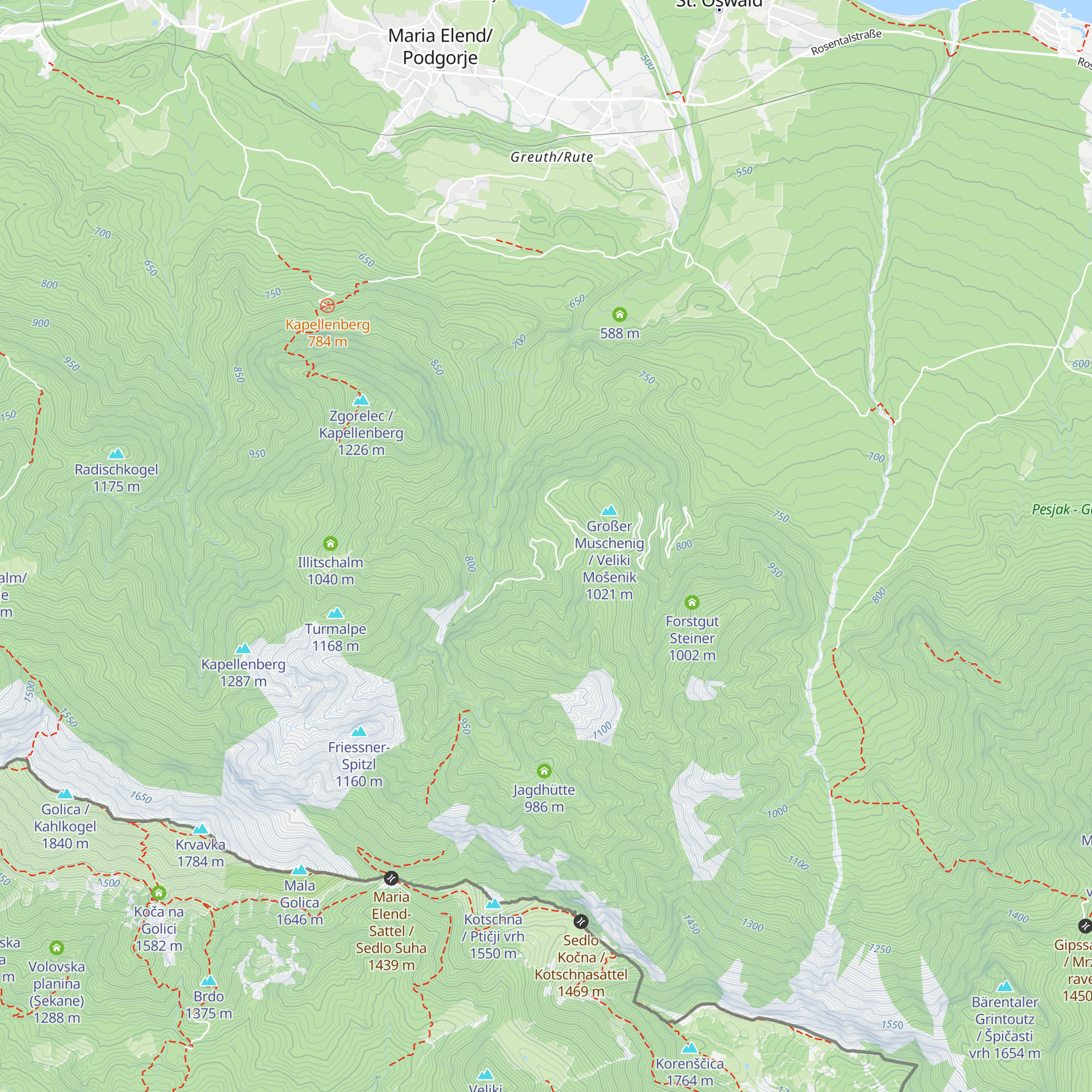 Maria Elender Alm map