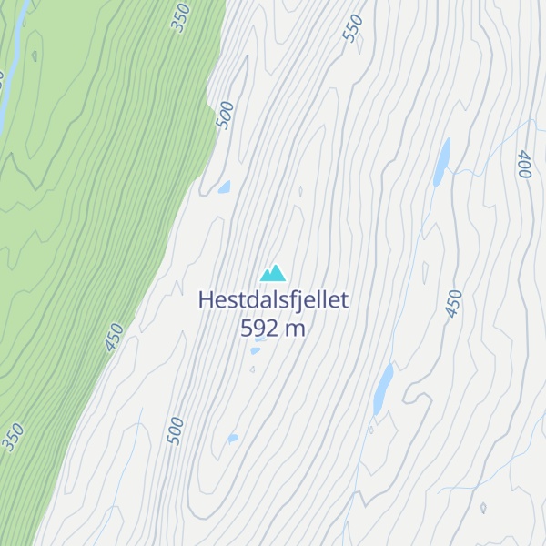 Map of Hestdalsfjellet