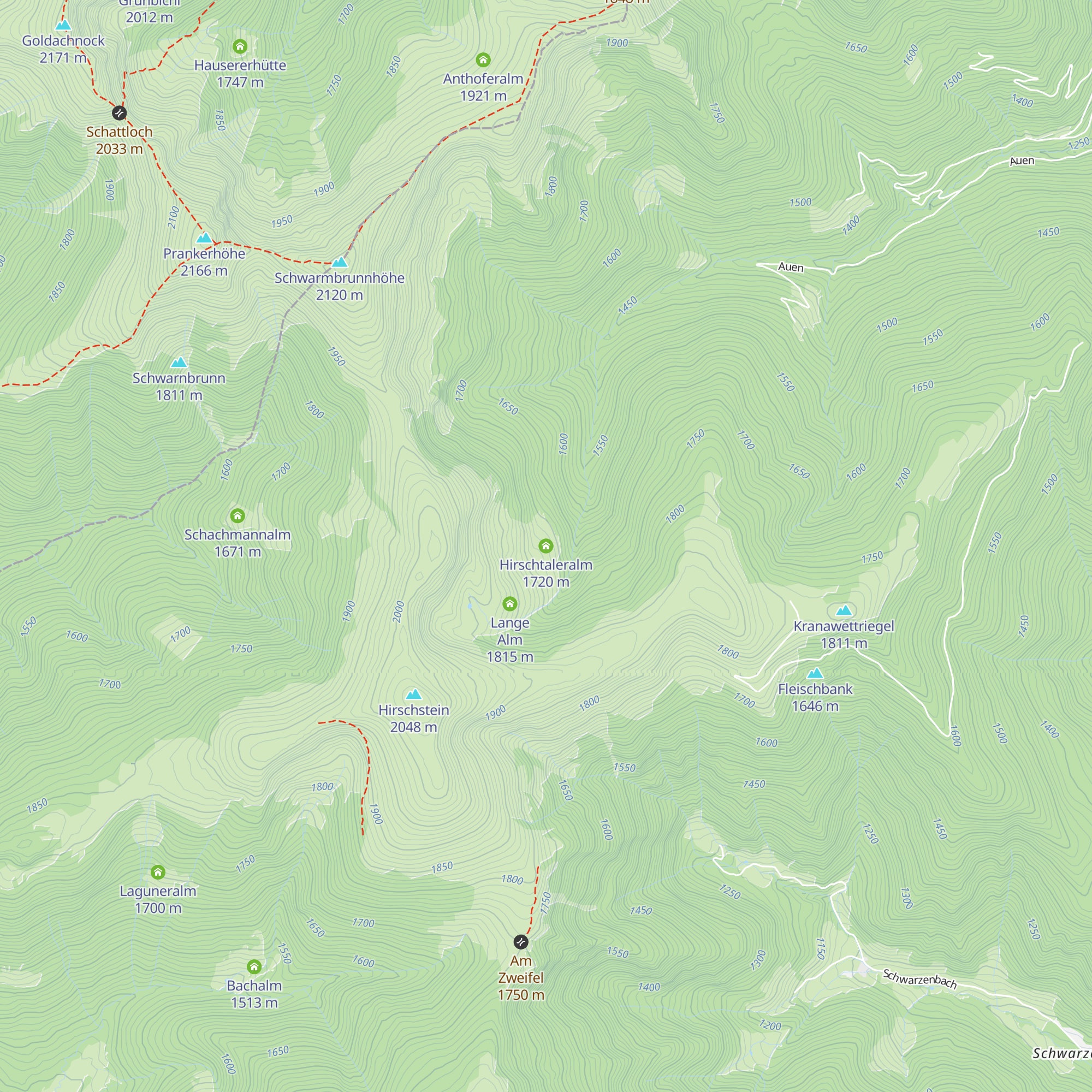 Hirschtaleralm map