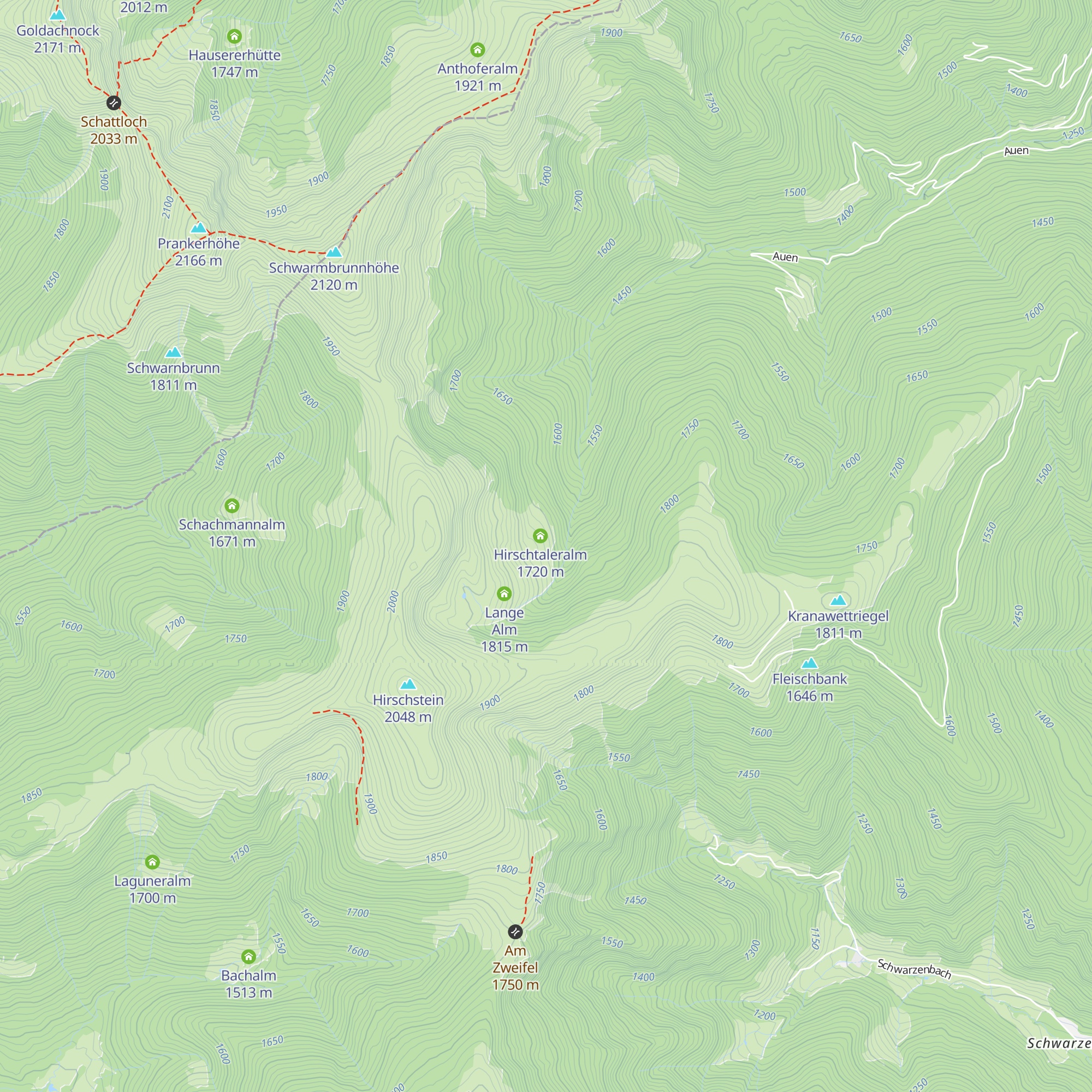 Hirschtaleralm map