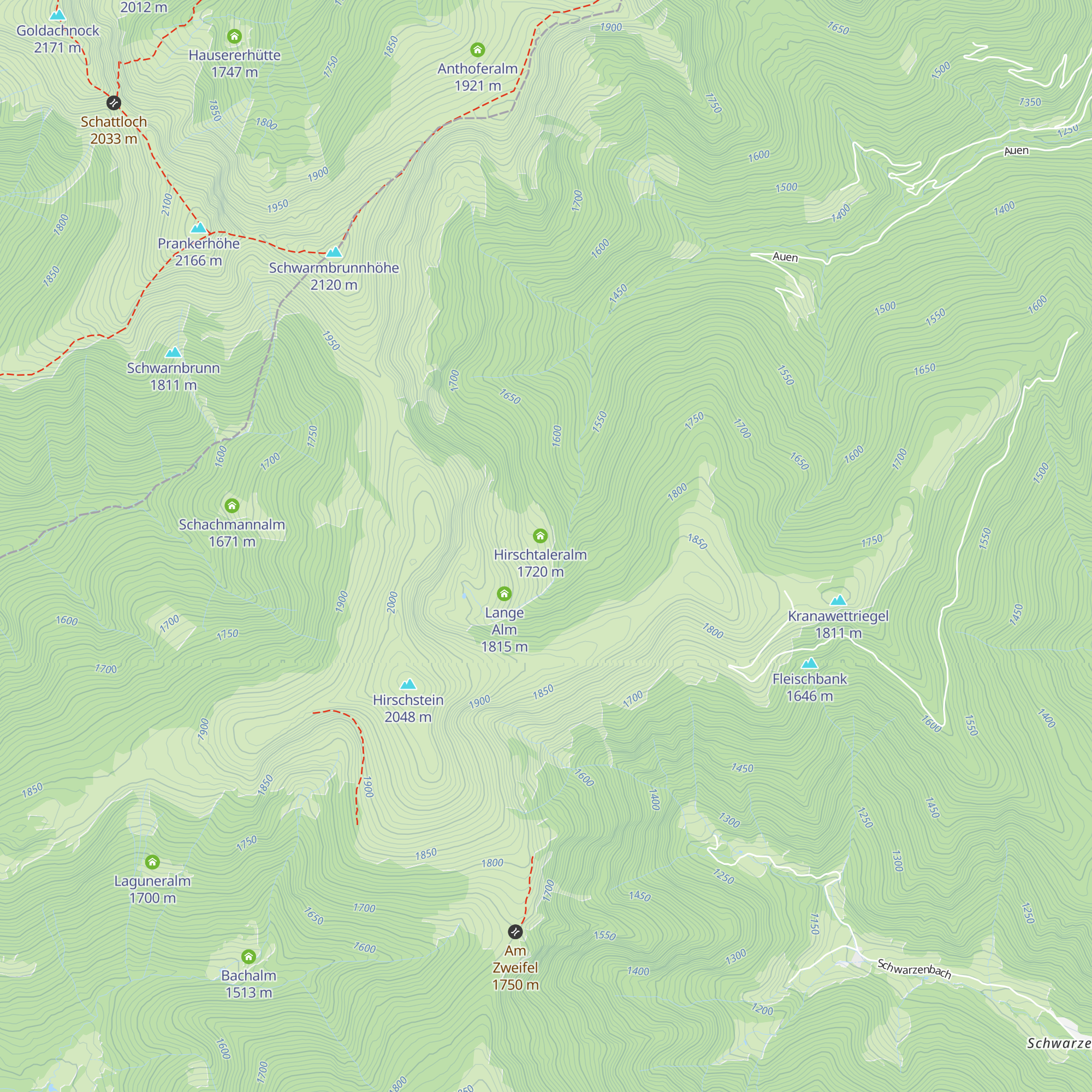 Hirschtaleralm map