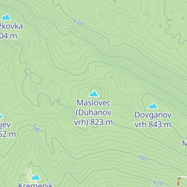 Map of Maslovec (Duhanov vrh)