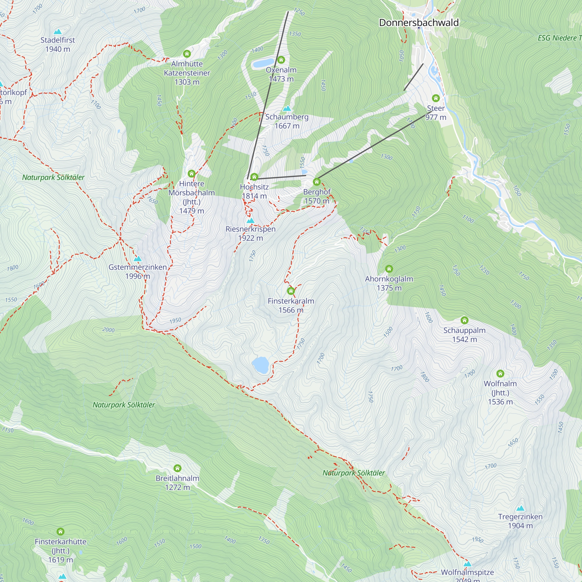 Finsterkaralm map